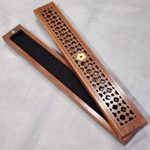Load image into Gallery viewer, 🪵 Wooden Incense Stick Box with Anti-Fire Mat – Handcrafted & Elegant