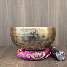 Load image into Gallery viewer, Handmade Full Moon Brass Singing Bowl – Deep Resonance & Energy Clearing