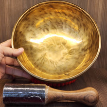 Load image into Gallery viewer, ๐ Handmade Full Moon Brass Singing Bowl โ Meditation, Healing & Cleansing