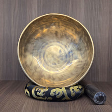 Load image into Gallery viewer, Handmade Full Moon Brass Singing Bowl – Deep Resonance & Energy Clearing