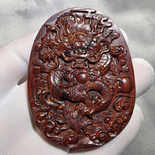 Load image into Gallery viewer, Hainan Rosewood Dragon Carving Pendant