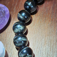 Load image into Gallery viewer, Black Tiger Eye Bracelet
