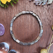 Load image into Gallery viewer, Black & Gold Sunstone Flat Bracelet