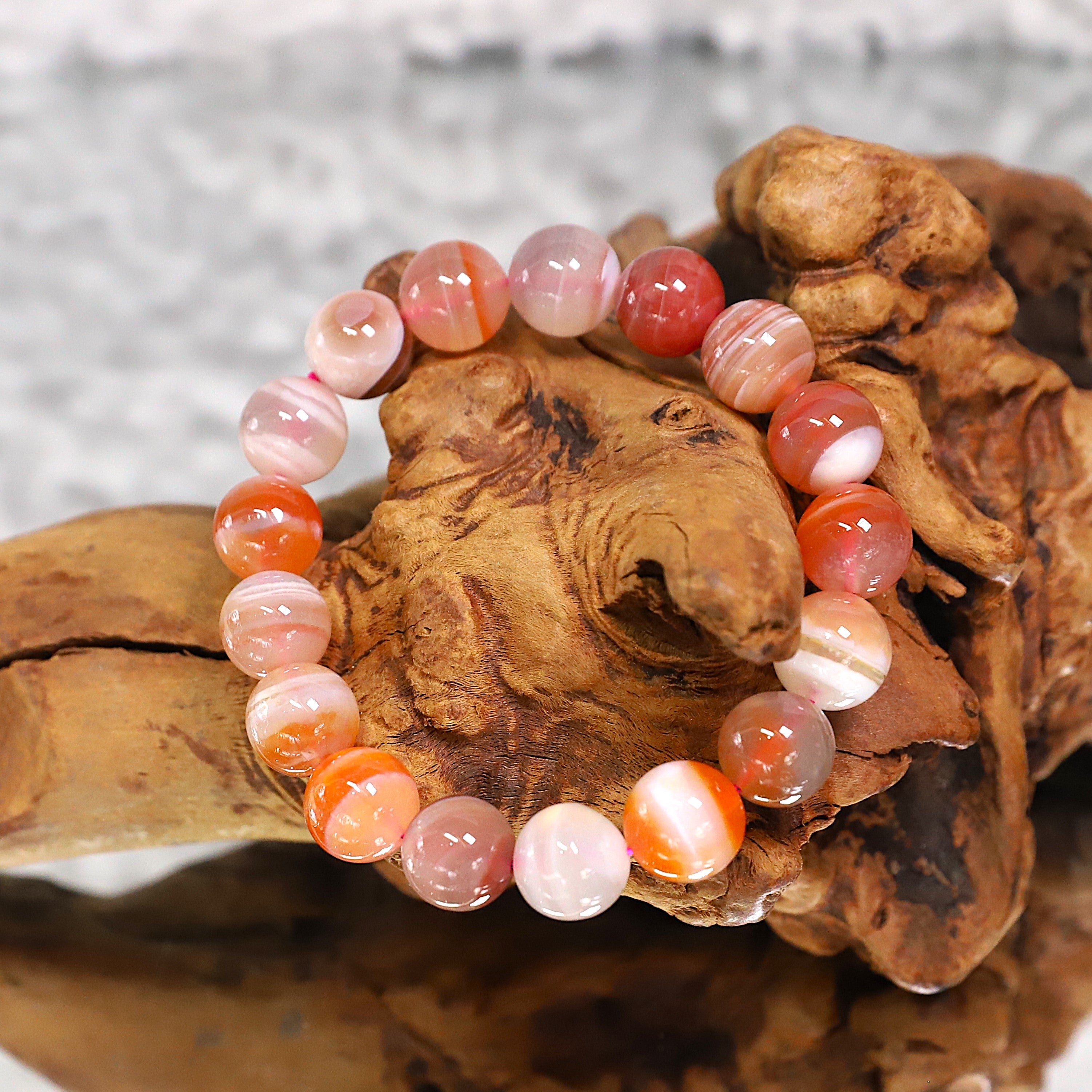 Pink Botswana Agate Bracelet – Living Gems SG