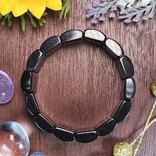 Load image into Gallery viewer, Silver Sheen Obsidian Flat Bracelet