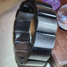 Load image into Gallery viewer, Silver Sheen Obsidian Flat Bracelet