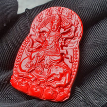 Load image into Gallery viewer, Hong Sha Cinnabar Snake Guardian Deity Pendant (守护神)