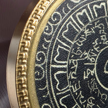 Load image into Gallery viewer, Hand-Drawn Yellow Jambhala (黄财神) Mantra Wheel Pendant