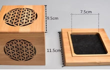 Load image into Gallery viewer, Flower of Life Bamboo Incense Burner