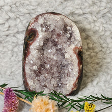 Load image into Gallery viewer, Amethyst Slab (Light greyish purple with red agate) – Stone of Peace & Protection