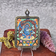 Load image into Gallery viewer, Hand-drawn Thangka Pendant – 不动明王 / Acala (Rooster Zodiac)