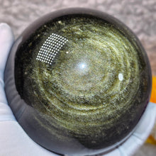 Load image into Gallery viewer, Golden Sheen Obsidian Sphere – 金曜石球