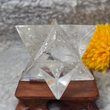 Load image into Gallery viewer, Clear Quartz Merkaba Display – 白水晶梅尔卡巴摆件