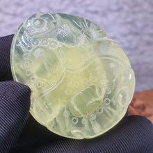 Load image into Gallery viewer, Prehnite Ruyi Carving Pendant (事事如意) – Calm Success & Smooth Path Blessing