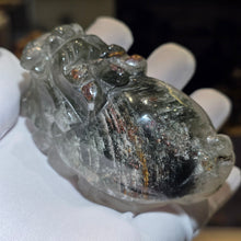 Load image into Gallery viewer, Green Phantom Dragon Turtle Carving Display – 绿幽灵龙龟摆件