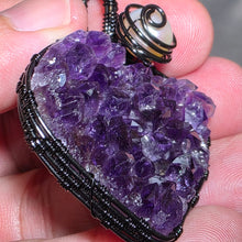 Load image into Gallery viewer, 💜 Amethyst Heart with Pearl Pendant — Love · Calm · Inner Peace ✨