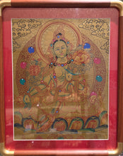 Load image into Gallery viewer, Hand Drawn Full Gold Green Tara Thangka – 手绘纯金绿度母唐卡