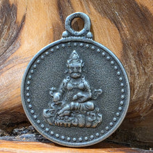 Load image into Gallery viewer, Yellow Jambhala with Cross Vajra Pendant – 黄财神十字金刚杵吊坠