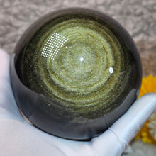 Load image into Gallery viewer, Golden Sheen Obsidian Sphere – 金曜石球