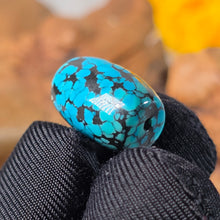 Load image into Gallery viewer, Natural Spiderweb Turquoise Barrel Shaped Bead (Hubei) – 天然湖北蜘蛛网绿松石桶珠