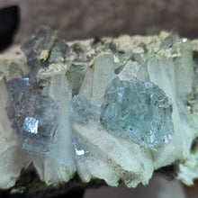 Load image into Gallery viewer, Fluorite on Quartz with Arsenopyrite & Dolomite Specimen (Yaogangxian Mine, Hunan, China) – 湖南瑶岗仙矿萤石共生石英毒砂方解石白云石矿物标本