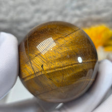 Load image into Gallery viewer, Yellow Tiger Eye Sphere Display – 黄虎眼石球摆件
