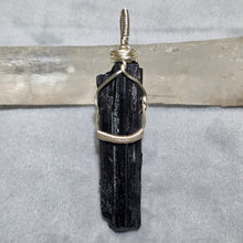 Load image into Gallery viewer, Raw Black Tourmaline Wire Wrapped Pendant – 巴西黑碧玺原石绕线吊坠