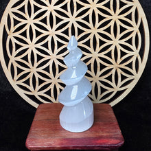 Load image into Gallery viewer, Polished Spiral Selenite Tower Display (10cm) – 透石膏能量柱摆件