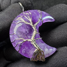 Load image into Gallery viewer, Amethyst Tree of Life Wire-Wrapped Pendant – 紫水晶生命之树手工绕线吊坠