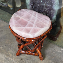 Load image into Gallery viewer, Rose Quartz Stool – Heart Energy Healing & Luxury Crystal Décor