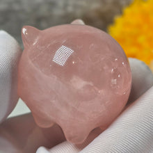 Load image into Gallery viewer, Madagascar Rose Quartz Pig Carving Display – 马达加斯加粉晶猪摆件