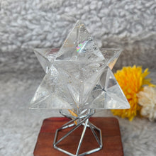 Load image into Gallery viewer, Clear Quartz Merkaba Display – 白水晶梅尔卡巴摆件