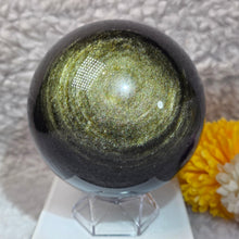Load image into Gallery viewer, Golden Sheen Obsidian Sphere – 金曜石球