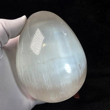 Load image into Gallery viewer, Selenite Egg Shaped Display – Natural Energy Cleansing Crystal