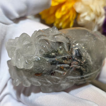 Load image into Gallery viewer, Green Phantom Dragon Turtle Carving Display – 绿幽灵龙龟摆件