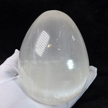 Load image into Gallery viewer, Selenite Egg Shaped Display – Natural Energy Cleansing Crystal