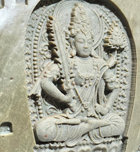 Load image into Gallery viewer, Gobi Jasper Manjushri Bodhisattva Carving Display – 文殊菩萨