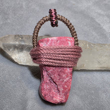 Load image into Gallery viewer, Raw Thulite String Wrapped Pendant – Natural Thulite Crystal