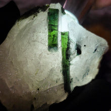 Load image into Gallery viewer, Green Tourmaline in Quartz Display – 绿碧玺共生石英矿物摆件