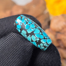 Load image into Gallery viewer, Natural Spiderweb Turquoise Barrel Shaped Bead (Hubei) – 天然湖北蜘蛛网绿松石桶珠