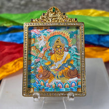 Load image into Gallery viewer, Hand-Drawn Tibetan Yellow Jambhala Pendant (Big Size) – 手绘藏传大号黄财神吊坠