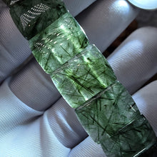 Load image into Gallery viewer, Green Rutile Quartz Flat Bracelet – Vitality, Protection & Heart Harmony