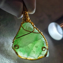 Load image into Gallery viewer, Raw Aventurine Wire Wrapped Pendant – 天然东陵石原石绕线吊坠
