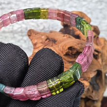 Load image into Gallery viewer, Mixed Tourmaline Flat Bracelet – Balance, Protection & Vital Energy