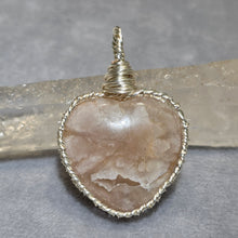 Load image into Gallery viewer, Sakura Agate Heart Shaped Wire Wrapped Pendant – 樱花玛瑙爱心绕线吊坠