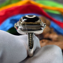 Load image into Gallery viewer, 1-Eyed Dzi Adjustable Ring – 一眼天珠可调节戒指