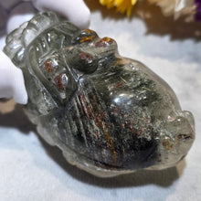 Load image into Gallery viewer, Green Phantom Dragon Turtle Carving Display – 绿幽灵龙龟摆件