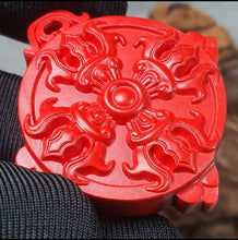 Load image into Gallery viewer, Hong Sha Cinnabar Cross Vajra Pendant – Protection & Power Talisman