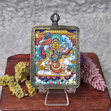 Load image into Gallery viewer, Hand-drawn Thangka Pendant – Vaisravana / 财宝天王