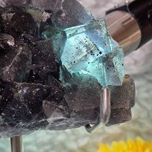 Load image into Gallery viewer, Colour-Changing Fluorite with Pyrite (Nigeria) – 尼日利亚变色萤石共生黄铁矿